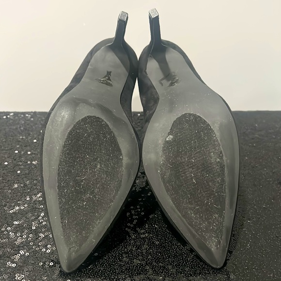 BLACK FAUX SUEDE ANKLE BOOT, 4 1/2 INCH HEEL,SIZE 11 - Picture 5 of 5